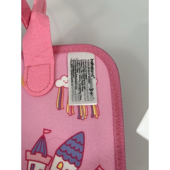Montessori Hahaland Toddler 3+ Sensory Busy Board Bag Girls Pink Unicorn Travel - Picture 3 of 13